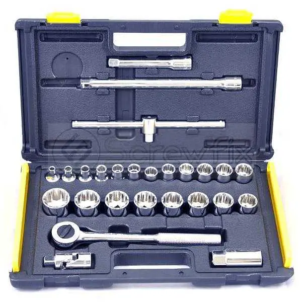 Stanley 25PC  1/2 SQ. DR.12PT SOCKET SET IMP - Master