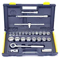 Stanley 25PC  1/2 SQ. DR.12PT SOCKET SET IMP - Master