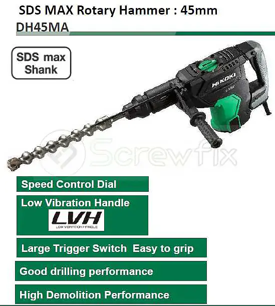 DH45MA - SDS MAX 45mm Rotary Hammer - Master