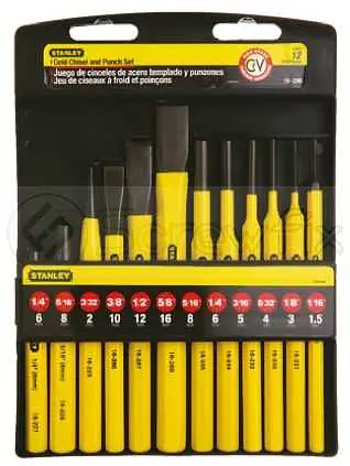 Stanley 12 PC PUNCH & CHISEL KIT - Master